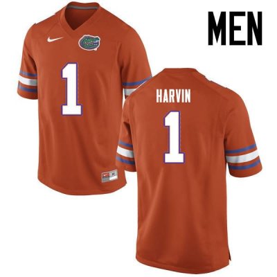 Men's Florida Gators #1 Percy Harvin NCAA Nike Orange Authentic Stitched College Football Jersey MEH0662ZY